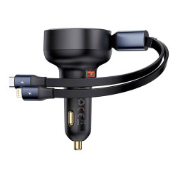Зарядно за автомобил 12V BASEUS Enjoyment Pro (C00057802111-02), 60W + кабел Type-C / Lightning Зарядно за автомобил 12V BASEUS Enjoyment Pro (C00057802111-02), 60W + кабел Type-C / Lightning