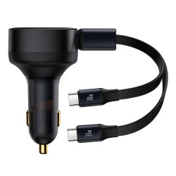 Зарядно за автомобил 12V BASEUS Enjoyment (C00035500111-00), 33W + кабела 2в1 Type-C Зарядно за автомобил 12V BASEUS Enjoyment (C00035500111-00), 33W + кабела 2в1 Type-C
