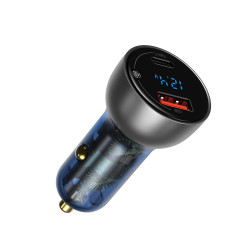 Зарядно за автомобил 12V BASEUS 65W, USB-A, USB-C, Particular Digital Display (CCKX-C0A) Зарядно за автомобил 12V BASEUS 65W, USB-A, USB-C, Particular Digital Display (CCKX-C0A)