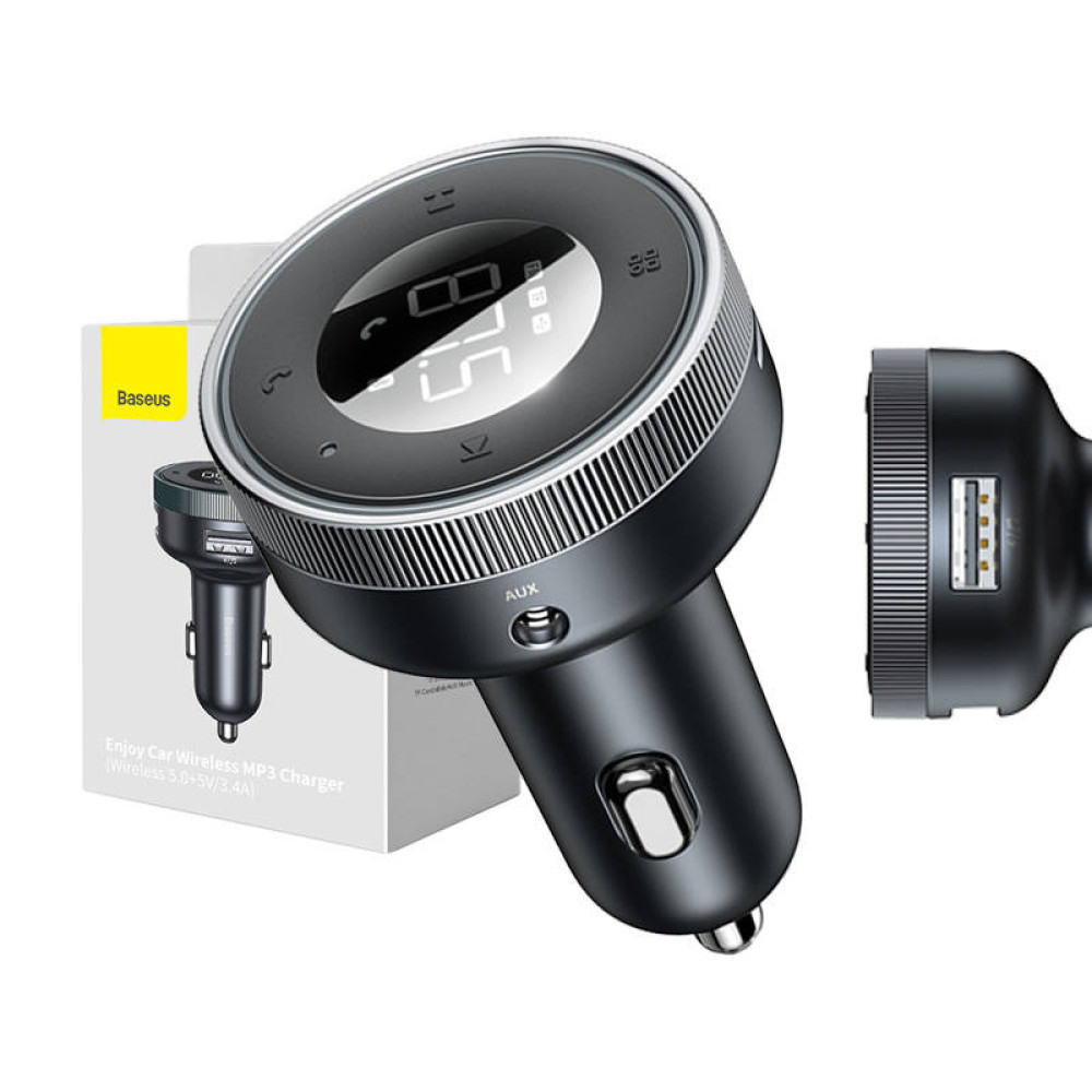 Трансмитер BASEUS - Enjoy Series (CCLH-01), MP3 Wireless 17W, 2xUSB-A,3.5mm, TF/Micro SD, 3.4A