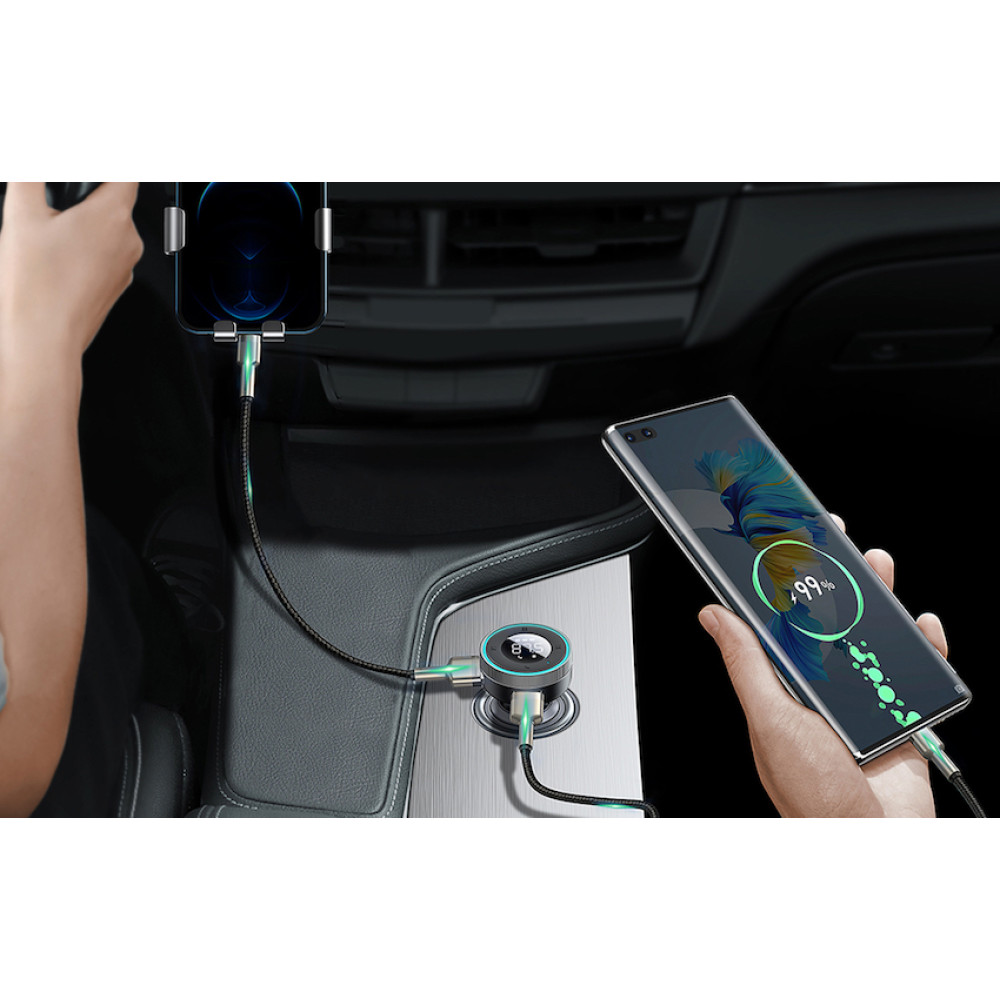 Трансмитер BASEUS - Enjoy Series (CCLH-01), MP3 Wireless 17W, 2xUSB-A,3.5mm, TF/Micro SD, 3.4A