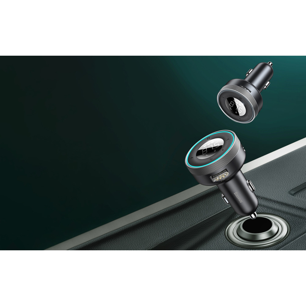 Трансмитер BASEUS - Enjoy Series (CCLH-01), MP3 Wireless 17W, 2xUSB-A,3.5mm, TF/Micro SD, 3.4A