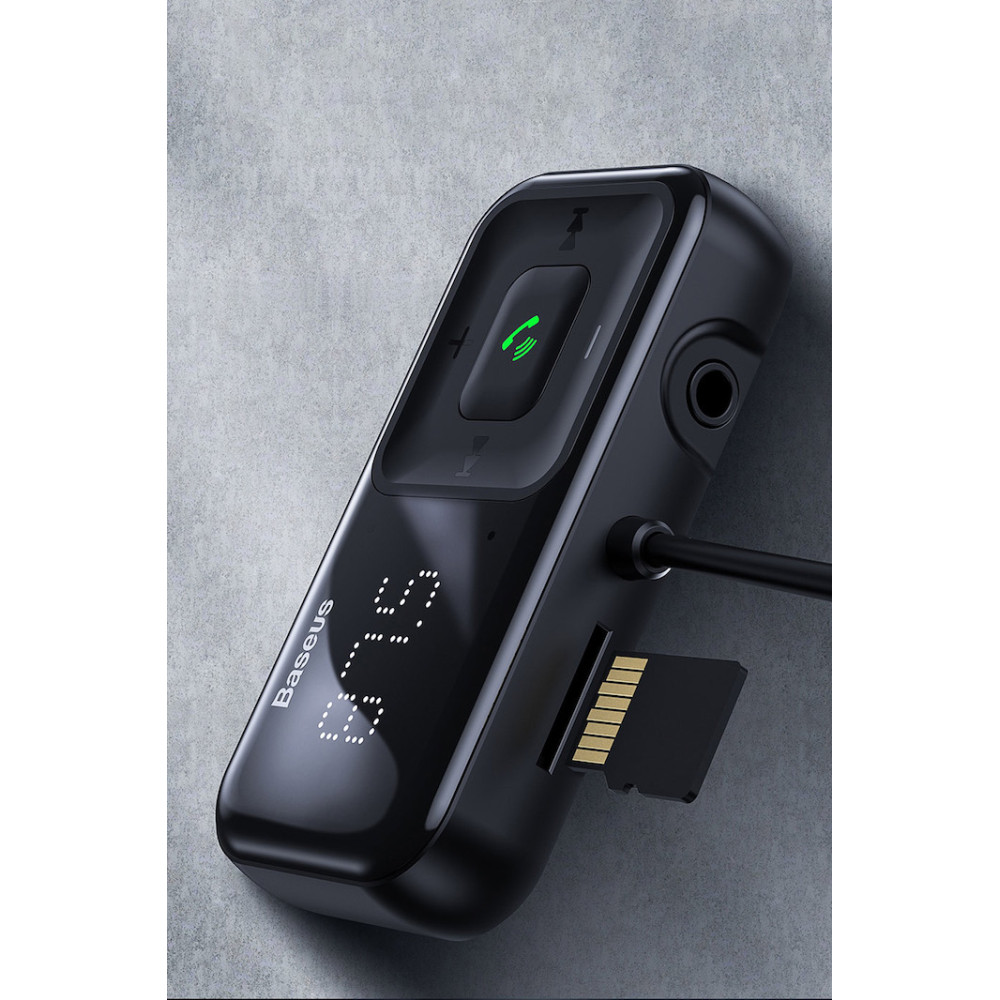 Трансмитер BASEUS - S-16 (CCTM-E01), MP3 Wireless 15W, 2xUSB-A, 3.5mm, TF/Micro SD,3.1A