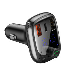 Трансмитер BASEUS 36W - (CCTM-B01), MP3 Wireless, USB-C, 2xUSB-A, Micro SD, T-typed S-13  / CCMT000101 Трансмитер BASEUS 36W - (CCTM-B01), MP3 Wireless, USB-C, 2xUSB-A, Micro SD, T-typed S-13  / CCMT000101