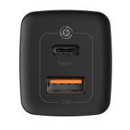  Зарядно устройство 220V BASEUS 65W, USB-A, USB-C, GaN2 Lite (CCGAN2L-B01)