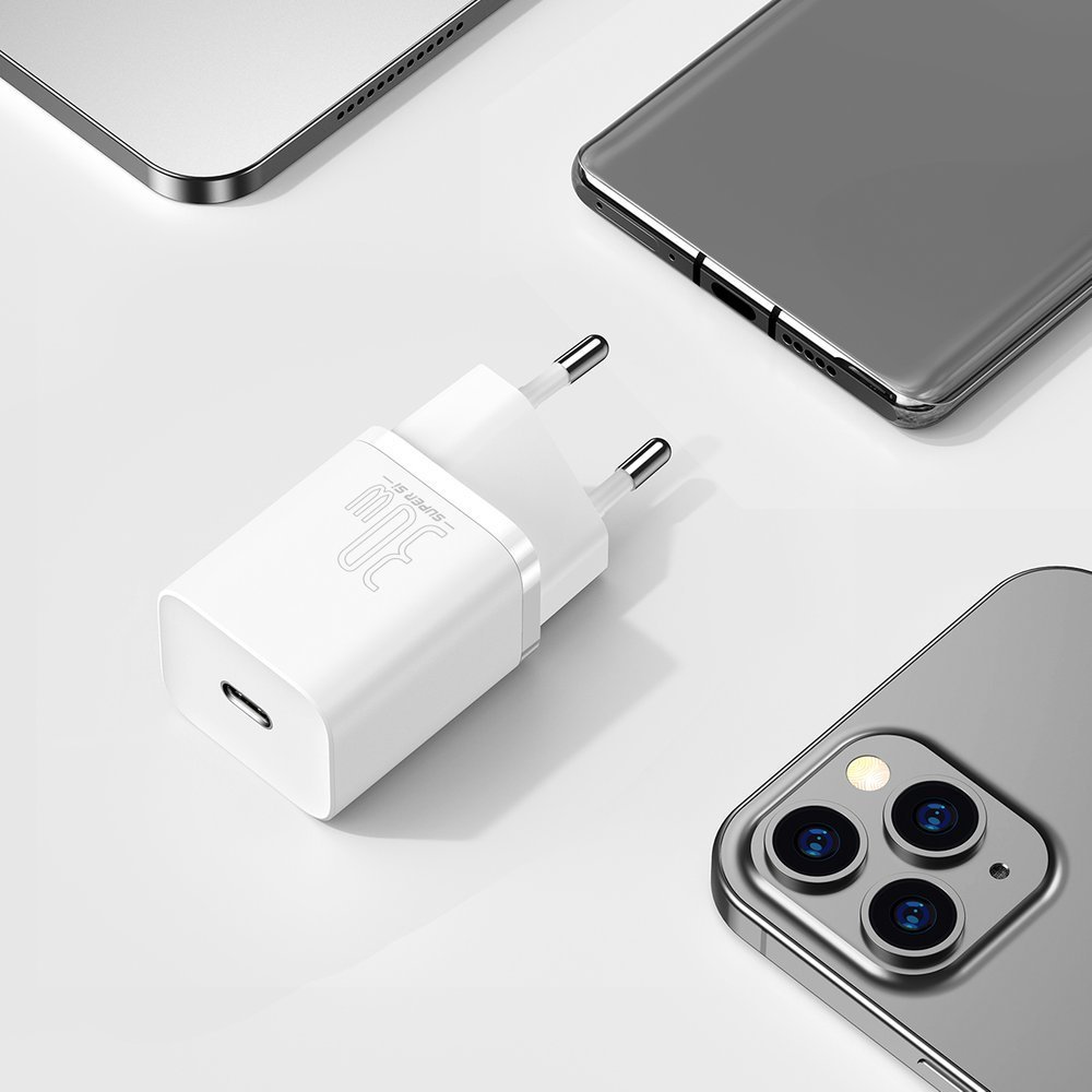 Зарядно устройство 220V BASEUS 30W, USB-C, Super Si (CCSUP-J02)