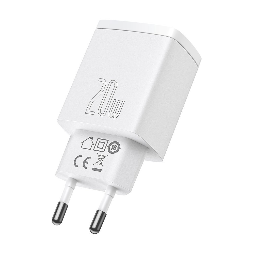   Зарядно устройство 220V BASEUS 20W, USB-A, USB-C, 3A, Compact (CCXJ-B02) 