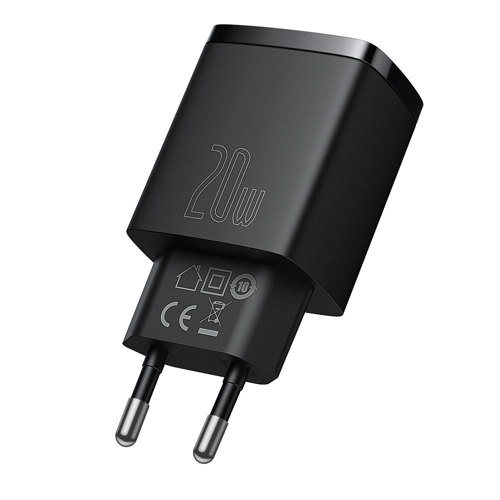         Зарядно устройство 220V BASEUS 20W, USB-A, USB-C, 3A, Compact (CCXJ-B01) 