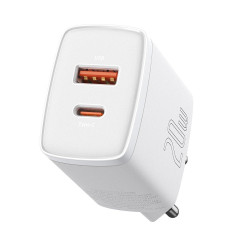   Зарядно устройство 220V BASEUS 20W, USB-A, USB-C, 3A, Compact (CCXJ-B02) 