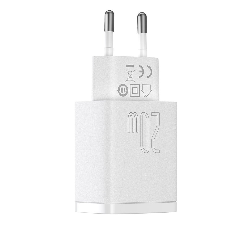   Зарядно устройство 220V BASEUS 20W, USB-A, USB-C, 3A, Compact (CCXJ-B02) 