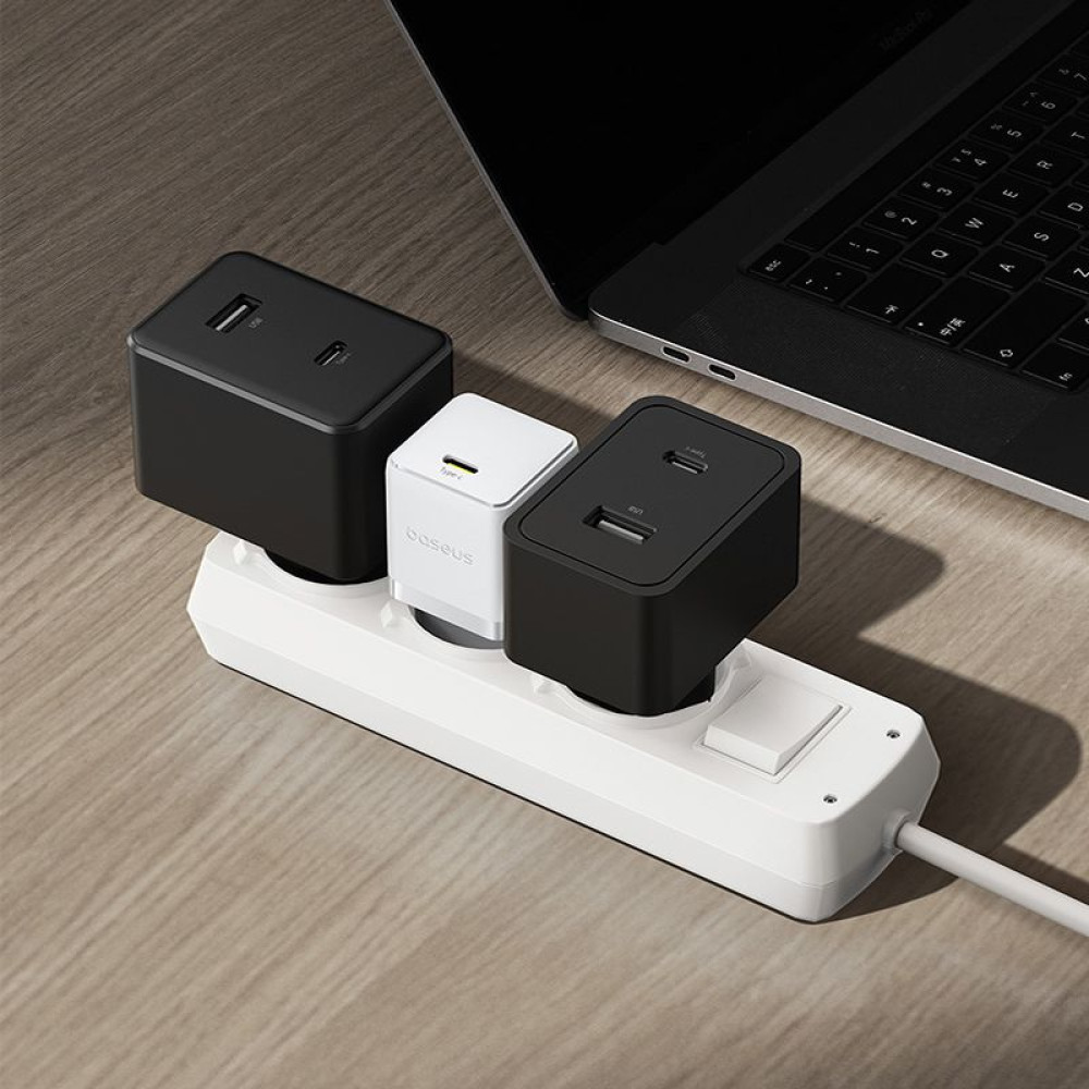 Зарядно устройство BASEUS 30W, 220V, USB-C - Palm fast + кабел (P10111605213-01)