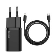 Зарядно устройство 220V BASEUS 20W, USB-C + кабел Type-C към Lightning - Super Si (TZCCSUP-B01)