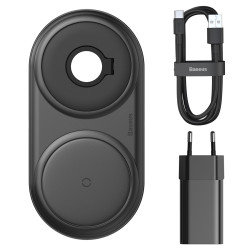 Зарядно устройство 220V Wireless BASEUS 10W + Адаптер 24W, Planet 2в1 Смартфон+Apple iWatch (WXPL-B01) Зарядно устройство 220V Wireless BASEUS 10W + Адаптер 24W, Planet 2в1 Смартфон+Apple iWatch (WXPL-B01)