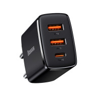 Зарядно устройство 220V BASEUS - Compact Quick (CCXJ-E01) 30W, 3A, 2 x USB-A , USB-C Зарядно устройство 220V BASEUS - Compact Quick (CCXJ-E01) 30W, 3A, 2 x USB-A , USB-C