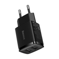 Зарядно устройство 220V BASEUS - Compact (CCXJ010201) 10.5W, 2 x USB-A   Зарядно устройство 220V BASEUS - Compact (CCXJ010201) 10.5W, 2 x USB-A