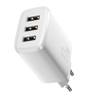 Зарядно устройство 220V BASEUS - Compact Quick (CCXJ020102) 17W, 3 x USB-A  Зарядно устройство 220V BASEUS - Compact Quick (CCXJ020102) 17W, 3 x USB-A