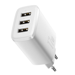 Зарядно устройство 220V BASEUS - Compact Quick (CCXJ020102) 17W, 3 x USB-A  Зарядно устройство 220V BASEUS - Compact Quick (CCXJ020102) 17W, 3 x USB-A