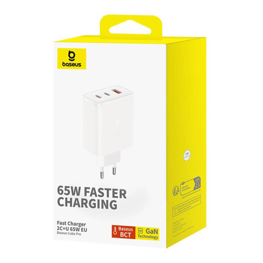 Зарядно устройство 220V BASEUS 65W, USB-A, 2xUSB-C, Cube Pro (P10152301213-00) Зарядно устройство 220V BASEUS 65W, USB-A, 2xUSB-C, Cube Pro (P10152301213-00)