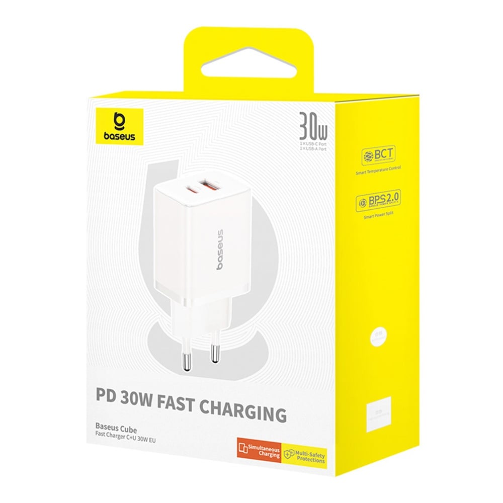 Зарядно устройство 220V BASEUS 30W, USB-A, USB-C, Cube Pro (P10111404213-00) Зарядно устройство 220V BASEUS 30W, USB-A, USB-C, Cube Pro (P10111404213-00)