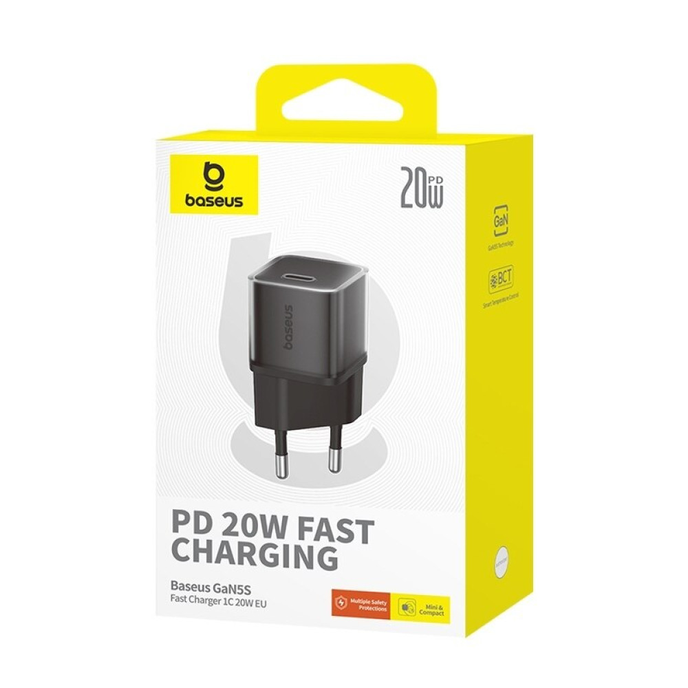 Зарядно устройство 220V BASEUS 20W, USB-C - GaN5S (P10162503113-00) Зарядно устройство 220V BASEUS 20W, USB-C - GaN5S (P10162503113-00)