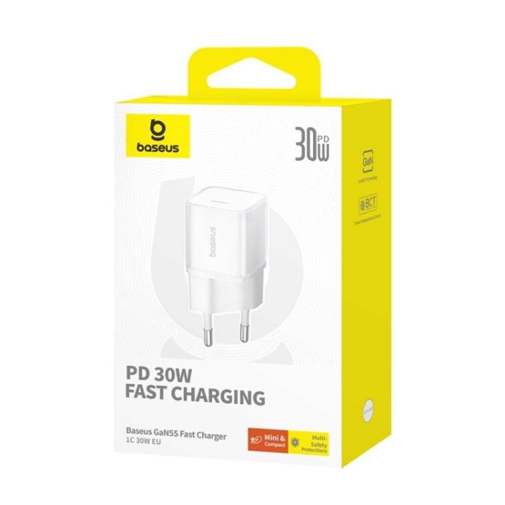 Зарядно устройство 220V BASEUS 30W, USB-C - GaN5S (P10162504213-00) Зарядно устройство 220V BASEUS 30W, USB-C - GaN5S (P10162504213-00)