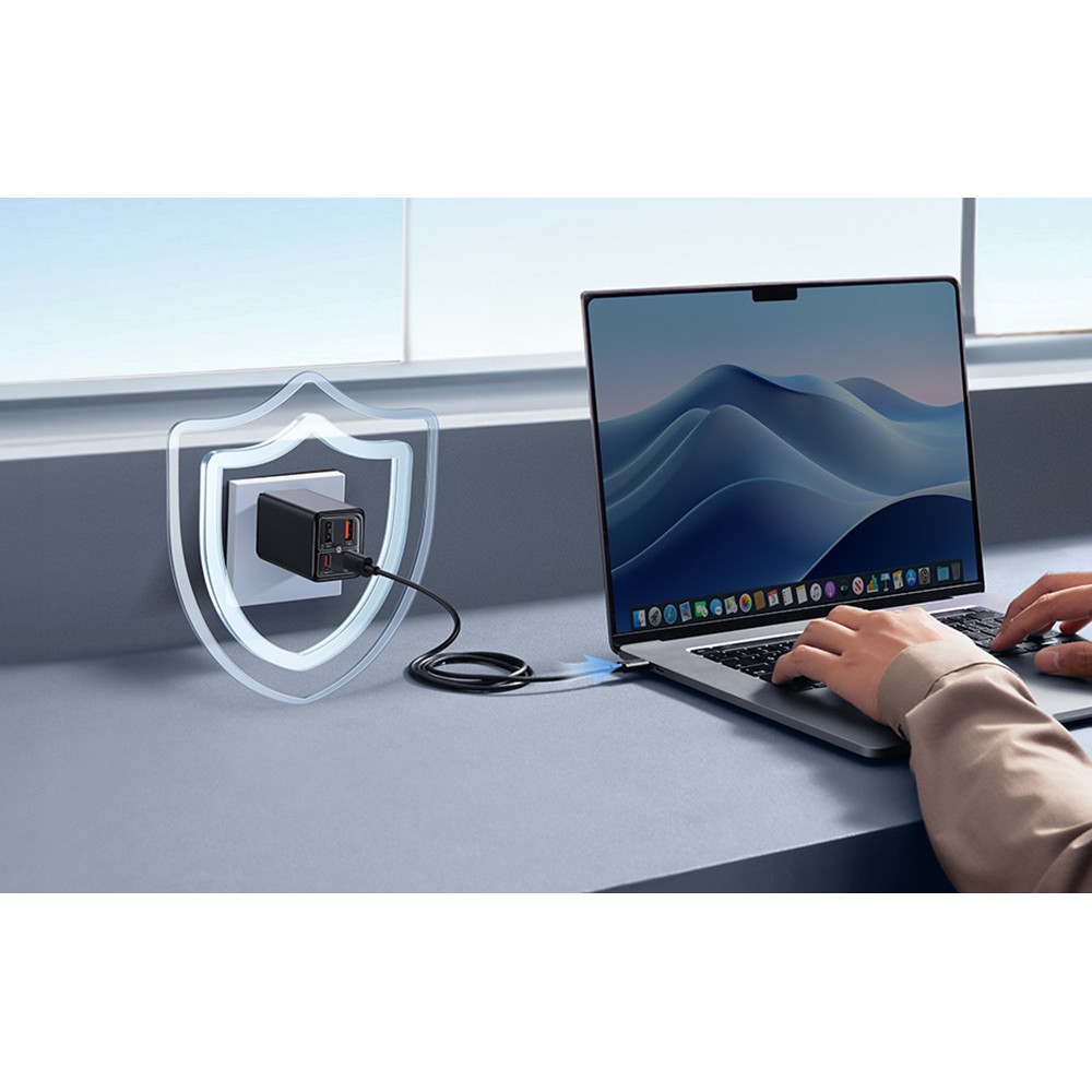 Зарядно устройство 220V BASEUS 65W, 2xUSB-A, 2xUSB-C, GaN6 Pro (P10162701113-00) Зарядно устройство 220V BASEUS 65W, 2xUSB-A, 2xUSB-C, GaN6 Pro (P10162701113-00)