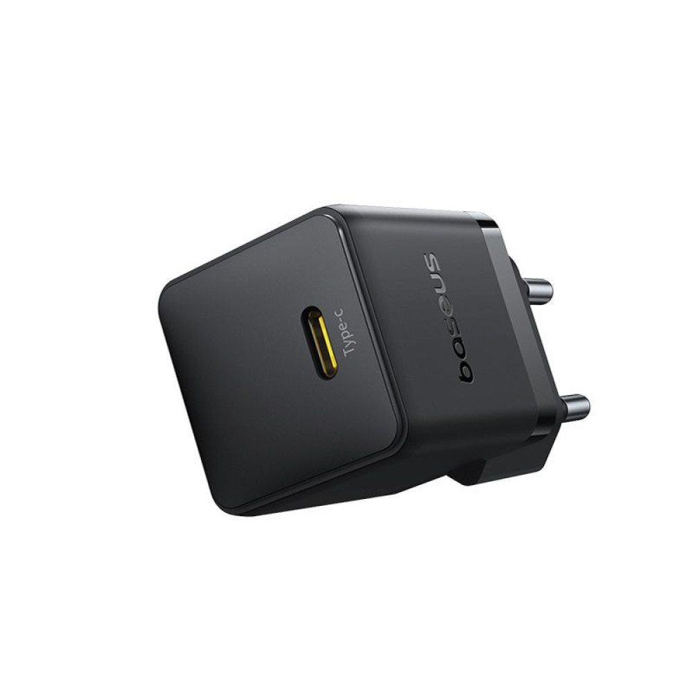 Зарядно устройство BASEUS 30W, 220V, USB-C - Palm fast + кабел, черно (P10111605113-01)
