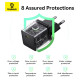 Зарядно устройство BASEUS 30W, 220V, USB-C - Palm fast + кабел, черно (P10111605113-01)