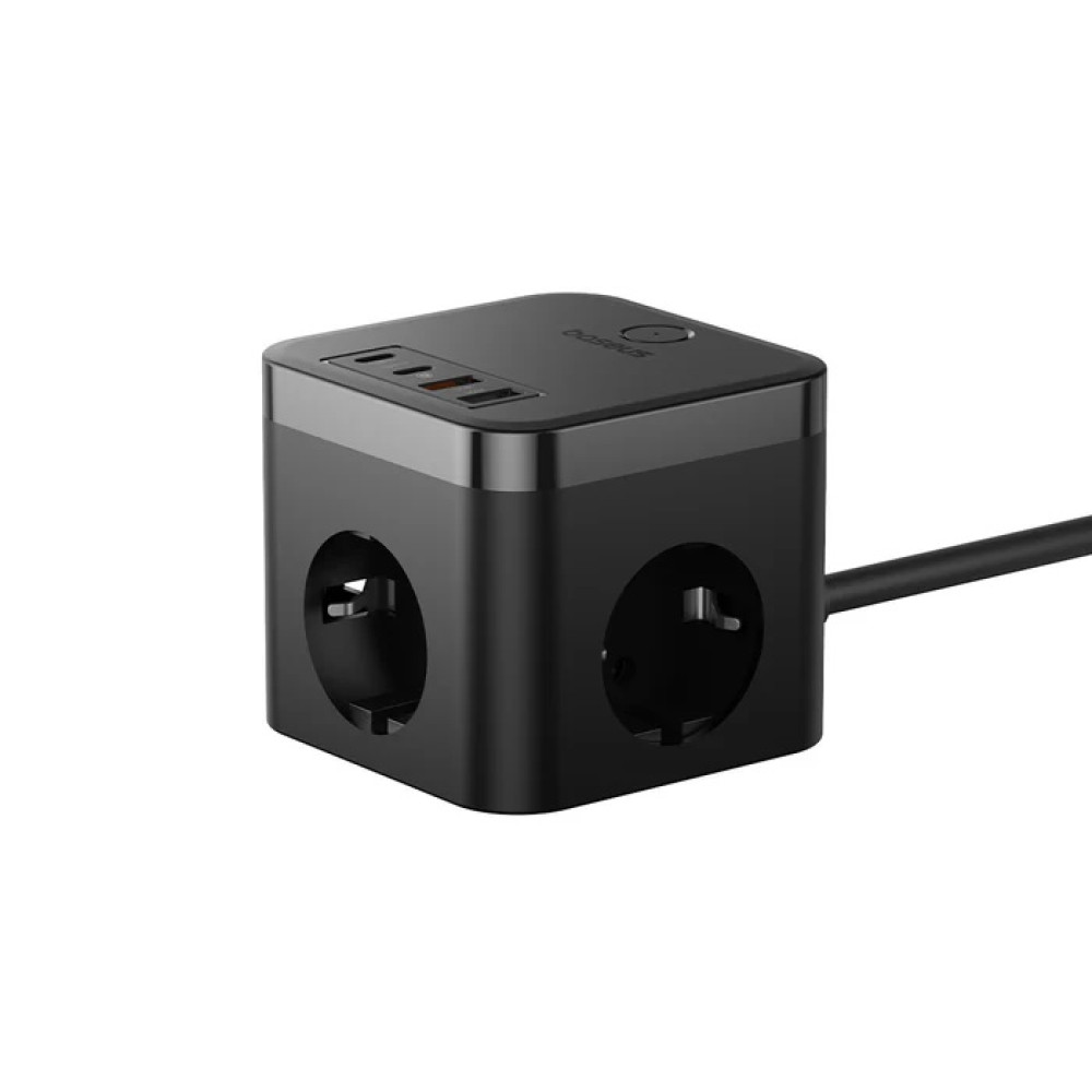 Разклонител и Зарядно устройство 220V BASEUS 30W PowerCombo Cube - (E00066400117-00), 3xAC Sockets + 2XUSB + 2XUSB-C Разклонител и Зарядно устройство 220V BASEUS 30W PowerCombo Cube - (E00066400117-00), 3xAC Sockets + 2XUSB + 2XUSB-C