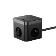 Разклонител и Зарядно устройство 220V BASEUS 30W PowerCombo Cube - (E00066400117-00), 3xAC Sockets + 2XUSB + 2XUSB-C Разклонител и Зарядно устройство 220V BASEUS 30W PowerCombo Cube - (E00066400117-00), 3xAC Sockets + 2XUSB + 2XUSB-C
