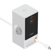 Разклонител / Зарядна станция 220V BASEUS 65W, 2xAC+USB-A+USB-C+Type-C, PowerCombo Digital PowerStrip (PSLR000602) Разклонител / Зарядна станция 220V BASEUS 65W, 2xAC+USB-A+USB-C+Type-C, PowerCombo Digital PowerStrip (PSLR000602)