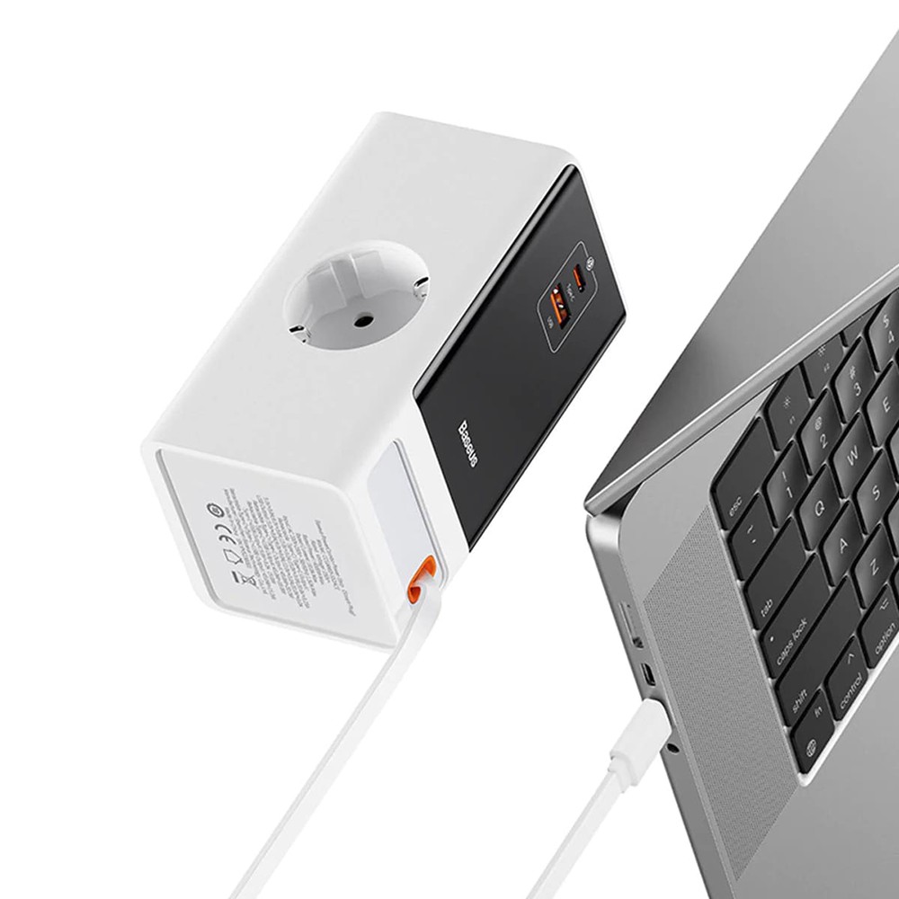 Разклонител / Зарядна станция 220V BASEUS 65W, 2xAC+USB-A+USB-C+Type-C, PowerCombo Digital PowerStrip (PSLR000602) Разклонител / Зарядна станция 220V BASEUS 65W, 2xAC+USB-A+USB-C+Type-C, PowerCombo Digital PowerStrip (PSLR000602)