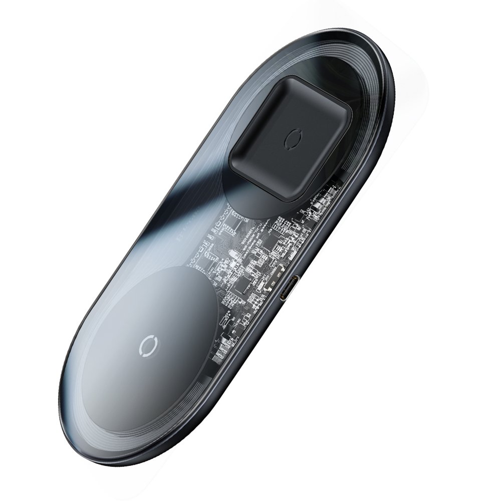Безжично зарядно 220V BASEUS 18W, SIMPLE PRO 2в1 Смартфон+AirPods (WXJK-A01)