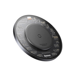 Безжично зарядно 220V BASEUS 15W, Qi SIMPLE2 (CCJJ050001) + кабел Type-C към Type-C