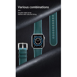 Силиконова каишка за смарт часовник Apple iWatch Series SE2 44мм - Leather + Silicone Strap W51 Силиконова каишка за смарт часовник Apple iWatch Series SE2 44мм - Leather + Silicone Strap W51