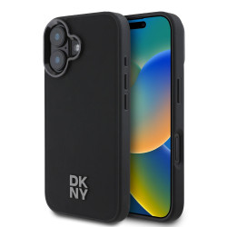 Калъф DKNY PU Leather Stack Logo Magsafe Black DKHMP16SPSMCSLK за Apple iPhone 16 Калъф DKNY PU Leather Stack Logo Magsafe Black DKHMP16SPSMCSLK за Apple iPhone 16