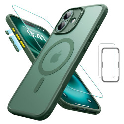 Калъф ESR + стъкло SET Classic Pro за Apple iPhone 16, MagSafe, зелен мат Калъф ESR + стъкло SET Classic Pro за Apple iPhone 16, MagSafe, зелен мат