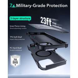 Калъф ESR Cyber Tough Armor със стойка за Apple iPhone 16, MagSafe, черен Калъф ESR Cyber Tough Armor със стойка за Apple iPhone 16, MagSafe, черен