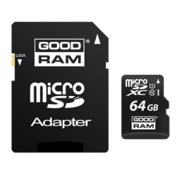 Карта памет GOODRAM - class 10 + адаптер, 64GB Карта памет GOODRAM - class 10 + адаптер, 64GB