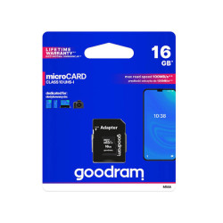 Карта памет GOODRAM - class 10 + адаптер, 16GB Карта памет GOODRAM - class 10 + адаптер, 16GB