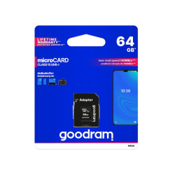 Карта памет GOODRAM - class 10 + адаптер, 64GB Карта памет GOODRAM - class 10 + адаптер, 64GB