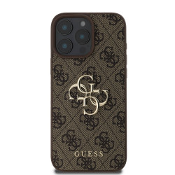 Калъф Guess GUHCP16S4GMGBR PU 4G Metal Logo Brown за Apple iPhone 16 Калъф Guess GUHCP16S4GMGBR PU 4G Metal Logo Brown за Apple iPhone 16