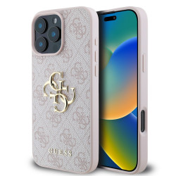 Калъф Guess GUHCP16L4GMGPI PU 4G Metal Logo Pink за Apple iPhone 16 Pro Калъф Guess GUHCP16L4GMGPI PU 4G Metal Logo Pink за Apple iPhone 16 Pro