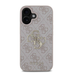 Калъф Guess GUHCP16S4GMGPI PU 4G Metal Logo Pink за Apple iPhone 16 Калъф Guess GUHCP16S4GMGPI PU 4G Metal Logo Pink за Apple iPhone 16