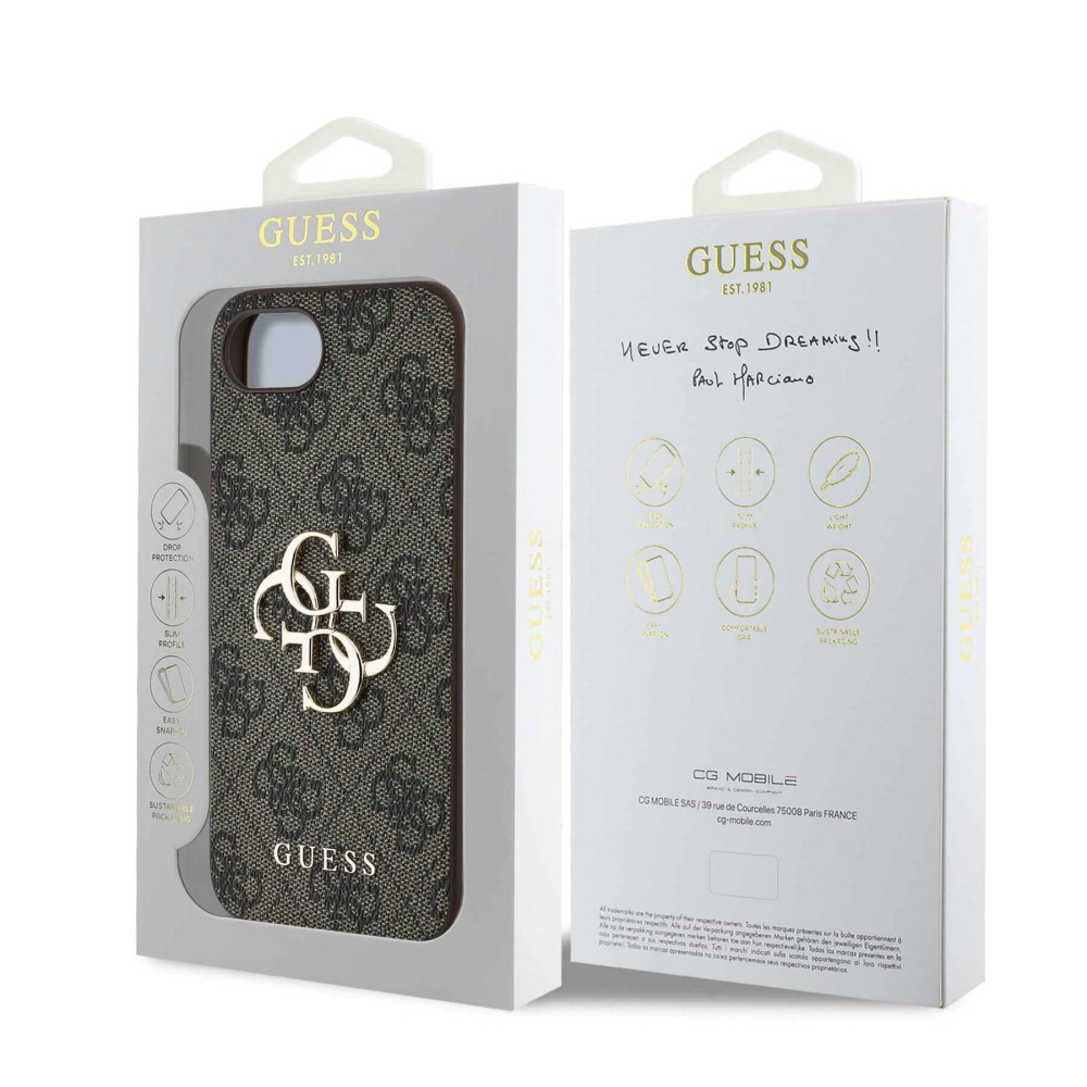 Калъф Guess GUHCPSE44GMGBR PU 4G Metal Logo Pink за Apple iPhone 16e Калъф Guess GUHCPSE44GMGBR PU 4G Metal Logo Pink за Apple iPhone 16e