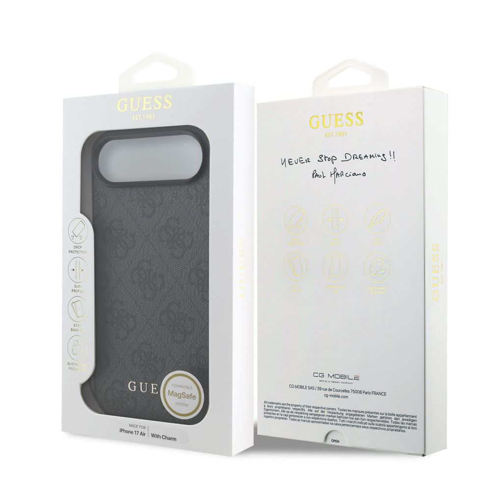 Калъф Guess GUHMP17MGF4GCK Charm Tone on Tone Grey за Apple iPhone 17 Air Калъф Guess GUHMP17MGF4GCK Charm Tone on Tone Grey за Apple iPhone 17 Air