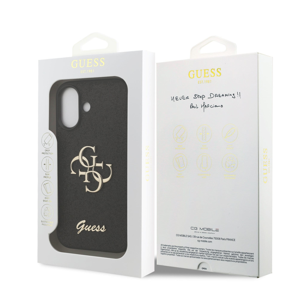 Калъф Guess PU Fixed Glitter 4G Metal Logo Black GUHCP17SHG4SGK за Apple iPhone 17 Калъф Guess PU Fixed Glitter 4G Metal Logo Black GUHCP17SHG4SGK за Apple iPhone 17