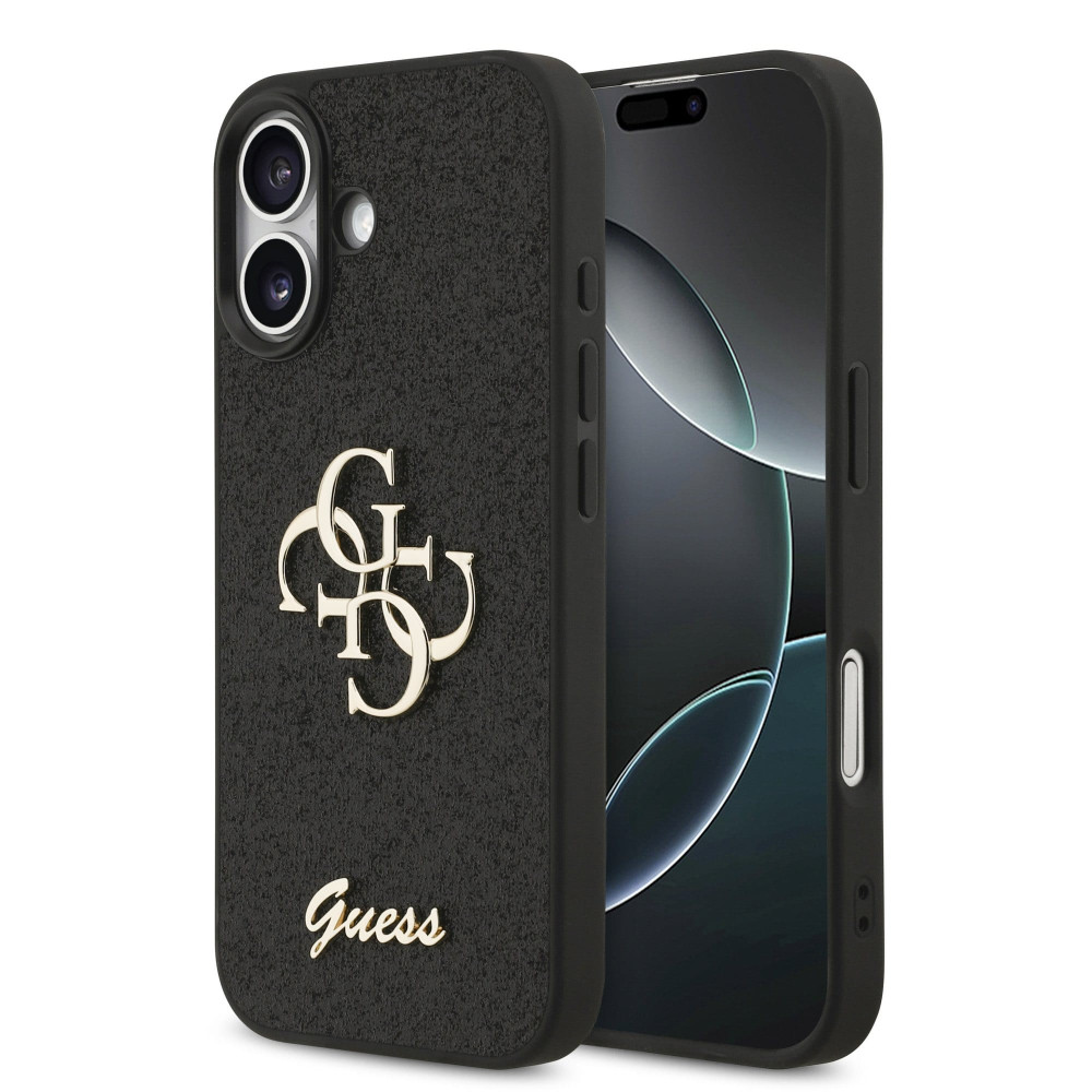 Калъф Guess PU Fixed Glitter 4G Metal Logo Black GUHCP17SHG4SGK за Apple iPhone 17 Калъф Guess PU Fixed Glitter 4G Metal Logo Black GUHCP17SHG4SGK за Apple iPhone 17