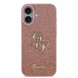 Калъф Guess PU Fixed Glitter 4G Metal Logo Pink GUHCP17SHG4SGP за Apple iPhone 17