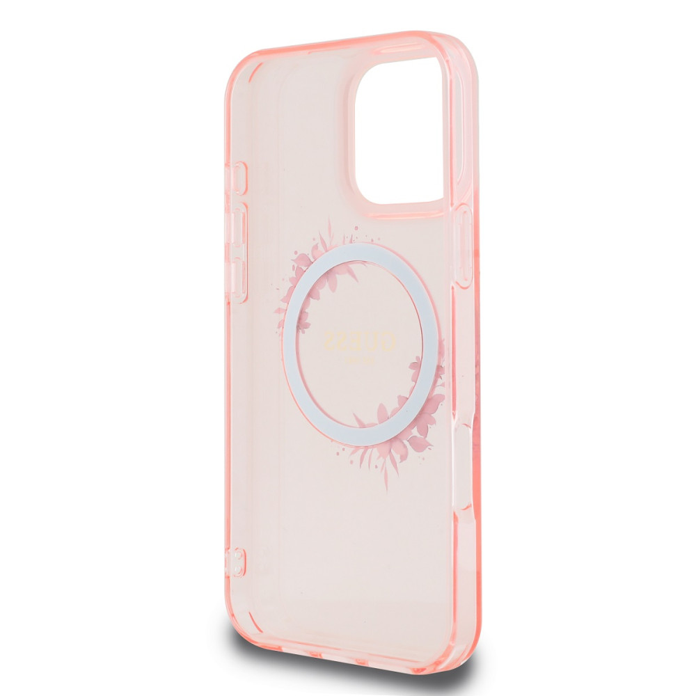 Калъф Guess IML Flowers Ring MagSafe Pink GUHMP16LHFWFCP за Apple iPhone 16 Pro Калъф Guess IML Flowers Ring MagSafe Pink GUHMP16LHFWFCP за Apple iPhone 16 Pro